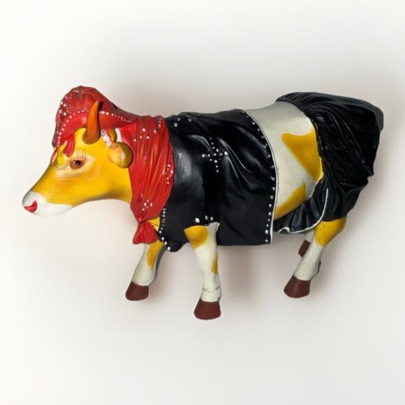 Vintage Cow Parade 2002 Moo'velous Miss Rhinestone Resin Cow Girl 7 Inches - Picture 1 of 7